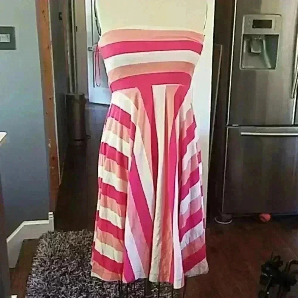Strapless strip dress